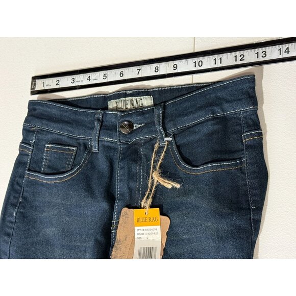 Blue Rag Girls Skinny Jeans Size 12 NWT Dark Wash Stretch Denim - Picture 6 of 8